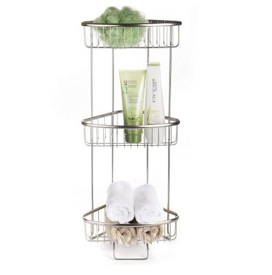 China Rustproof Chrome Spa Corner Tower, 4-Tier, Free Standing Tower Storage Corner Spa Bathroom Cart for sale