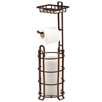 China Modern Toilet Paper Holder Toilet Paper Holder Free Standing Toilet Paper Roll Storage Shelf for sale