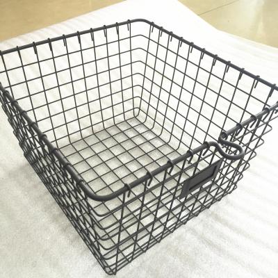 China Sustainable Wire Basket Satin Nickel Powder Coat , Metal Wire Storage Basket for sale