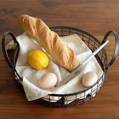 China Sustainable Metal Round Bread Basket, Wire Basket, Fruit Bowl Metal Fruit Basket Snack Storage for sale