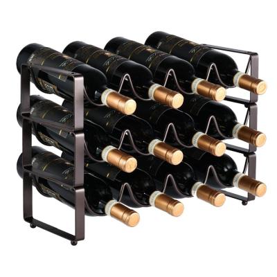 China 3 Tier Sustainable Stackable Wine Rack , Countertop Cabinet Wine Rack Storage Rack for sale