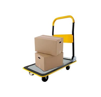 China Tools 910*610*870mm Platform Hand Cart Metal Hand Cart 300kg Four Wheel Foldable Hand Cart for sale