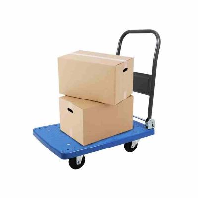 China Heavy Duty Plastic Tools Platform Hand Truck Cart Cart With Folding Handle for sale