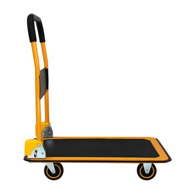 China Tools Wholesale Industrial Plastic Trolley Foldable Steel Platform Trolley Trolley 300kg Load Capacity for sale