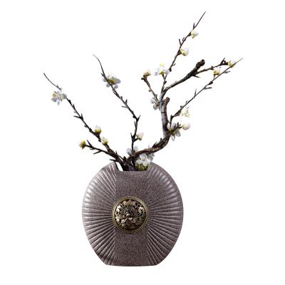 China Traditional Hot Sales Brown Decor Accessories Creative Ceramic Flower Vase Table Home Decoration For Art Vase for sale