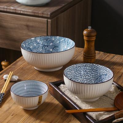 China Sustainable Hot Selling 6 Inch Japanese Style Porcelain Bowl Set Ceramic Bowls For Kitchen 4.5/6/8 Inch Kitchen Accessories Bowl Sets for sale