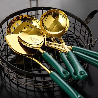 China Sustainable OEM&ODM Kitchen Utensils Cooking Set High Quality 7 Pcs Gold Stainless Steel Cookware Set Kitchen Accessories for sale