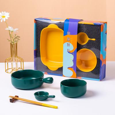 China Viable New Products Gift Set Dishes And Dishes Cake Irregular Porcelain Plate Bowls Pure Matte Gloss Ceramic Dinner Sets Home Tools for sale