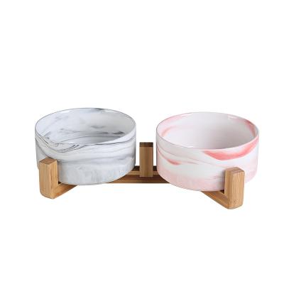 China Sustainable Pet Bowl Eco Friendly Pet Travel Bowl Printing Ceramic Dog Pet Bowls for sale