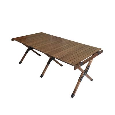 China Durable China Factory Picnic BBQ BBQ Portable Wooden Camping Folding Table Camping Table Set for sale