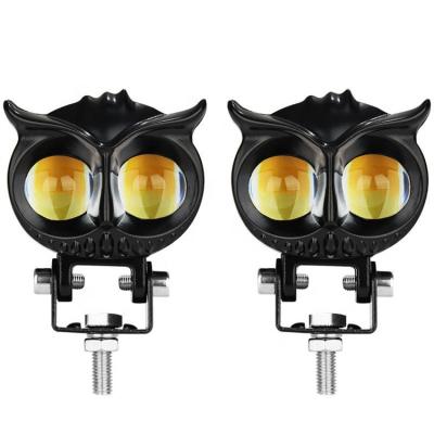 China 23W High Low Beam Dual Color Projector High Low Beam OWL LED Vehicle Motorcycle Offroad Headlights for sale