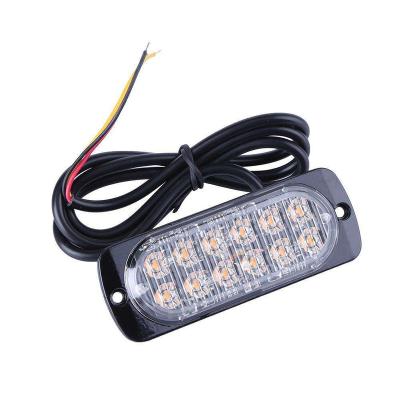 China Hot Sale 12LED Aluminum Grille Flashing Light Beacon Lamp LED Car Strobe Side Light Warning Light for sale