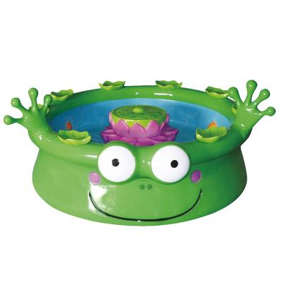 China Glassed Children Amusement Park Fiberglass Frog Swimming Pool Steel Electric Fishing Pond For Kid Frog Pond for sale