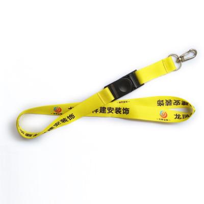 China ID Card Badge Holding Neck Nylon Custom Lanyard With Adjustable Metal Clips Black Lanyard for sale