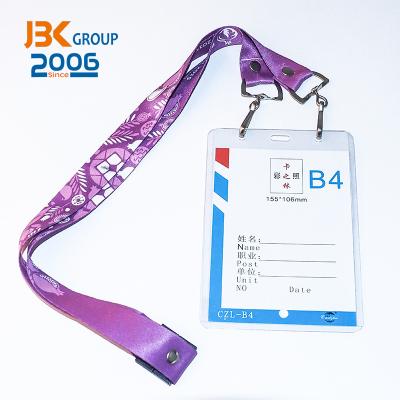 China Fashinable PP Plastic Card Badge Holder For Business ID Card With Lanyard for sale