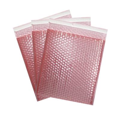 China Superior cushioning and surface protection Shock Resistance Pink Self Adhesive Bubble Mailing Bag Custom Logo Shipping Bags Envelope Mailer Packaging for Clothing for sale