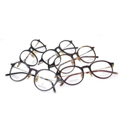 China Classic Round Metal Temple Acetate Glass Womens Acetate Frames With Metal Temple And Tip for sale