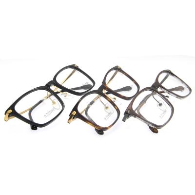 China Classic Square Metal Nose Pad And Temple Men Acetate Frames With Metal Nose Pad And Temple for sale