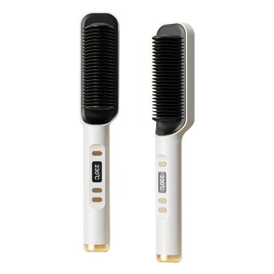 China Safety Hair Straightening Brush Comb Curling Iron Styler Comb Fast Heating Electric Straightener with LCD Display Multifunctional Comb for sale