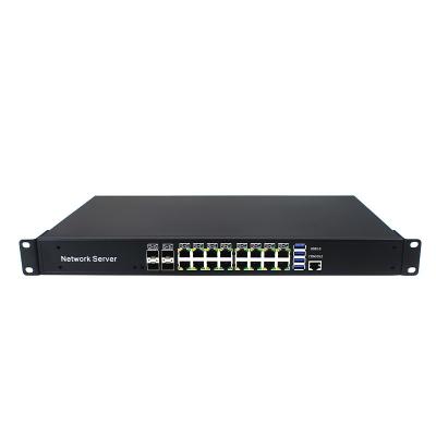 China 1U rackmount  Intel® B365 16 Gigabit LAN 4 Gigabit  fiber optical SFP firewall PC appliance for sale