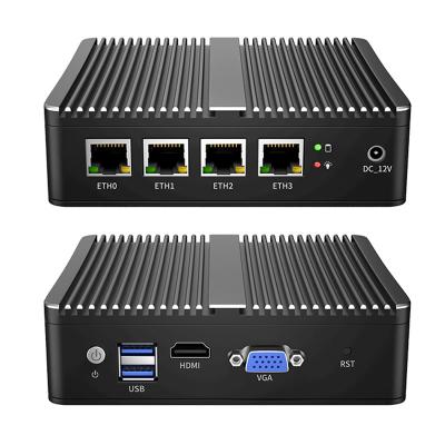 China Firewall Industriële Zonder ventilator Mini Pc Appliance J4125 4 Gigabit LAN Soft Router Ondersteuning PFsense Te koop