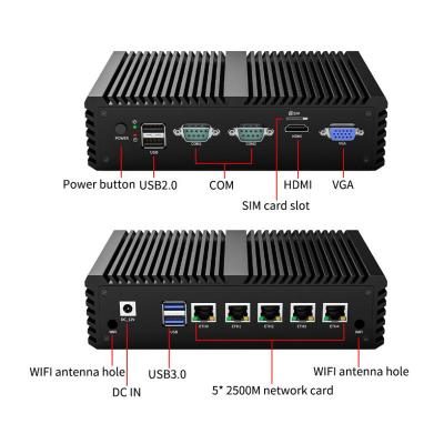 China N5105 Cuatro nucleos Pfsense Mini Pc 5 × 2.5G NICs AES NI para seguridad de red en venta