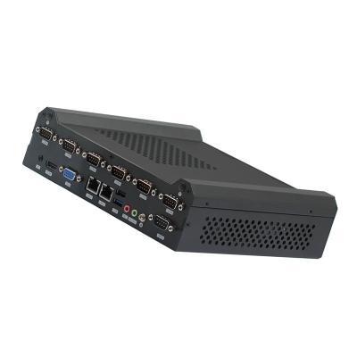 China Intel® Braswell N3160 N3710 Quad-Cores lüfterloser Industrie-Mini-PC 2 LAN 6 RS232 COM eingebetteter Computer zu verkaufen