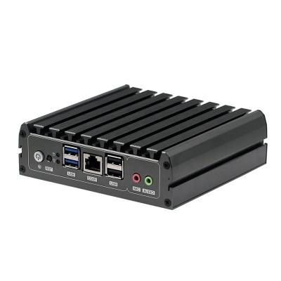 China 2 mini PC Fanless industrial del cortafuegos LAN Cuatro nucleoss J1900 E3845 con RJ45 RS232 en venta