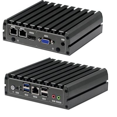 China 2-Gigabit-LAN-Firewall-PC, lüfterloser Mini-PC-Quad-Core-N4200-CPU mit RS232 zu verkaufen