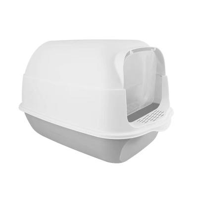 China Amazon Stocked Choice Encased Flip Top Cat Litter Box Hooded Nonstick Surface for sale