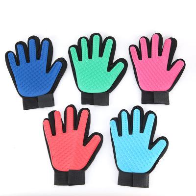 China Blue Stocked Pet Promotional Hair Removal Glove Breathable and Comfortable for Dog, Cat, Horses with Long/Short Fur for sale