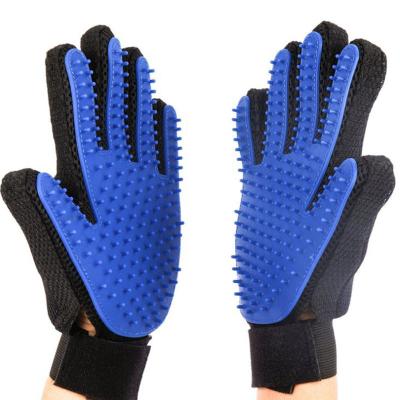 China Amazon Best Seller Dog Grooming Glove Pet Deshedding Brush Mitts Cat Hair Removal Massage Tool for sale