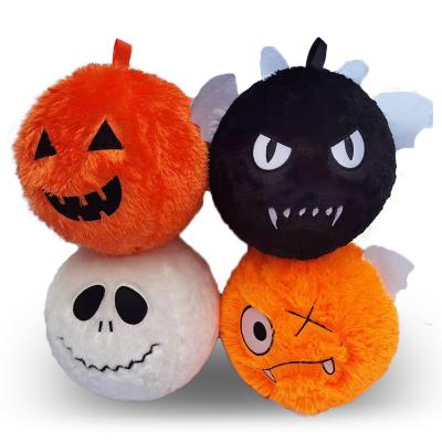 China Toy Happy Halloween Balloons Inflatable Soft Monster Face Fuzzy Bounce and Decorative Balls for sale