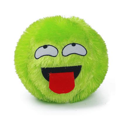 China Indoor and Outdoor Activity Plastic Inflatable Plush Cloth Toy Ball Fuzzy Ball with Funny Face for sale