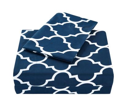 China 4PC Bedding Home Sheet Set 1 Flat Sheet, 1 Fitted Sheet, and 2 Pillow Cases (Queen, Navy) for sale