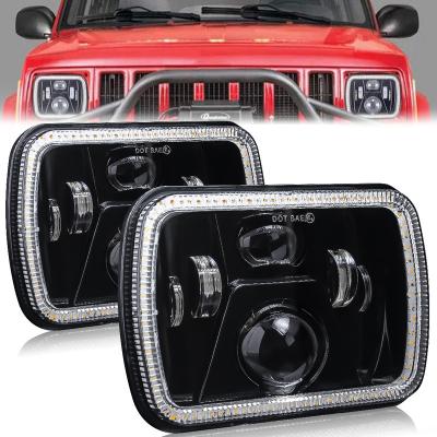 China truck etc. Off Road 7x6 High Quality Dot Truck Approved Led Headlights Sealed Rectangular Beam 5x7 LED Headlight for sale