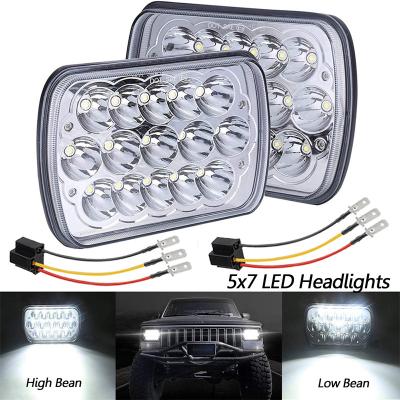 China Off Road New 5x7 LED Rectangular Headlight 5x7 7x6 Dot Truck Approved Spot LED Spotlight Truck etc. led headlights for sale