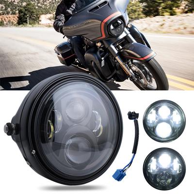 China The LED thumb headlight of the motorcycle etc. 7 Off Road Truck With Housing Bucket Beam DRL High Low Round Led Headlights For Truck Motorcycles for sale