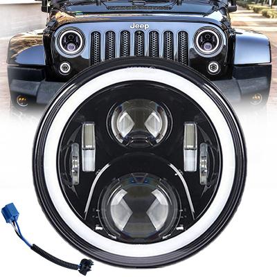 China Off Road Truck Motorcycle etc. 7Inch Round LED Headlight Beam DRL Daytime High Low Running Lights Led Headlights For Motorcycles for sale