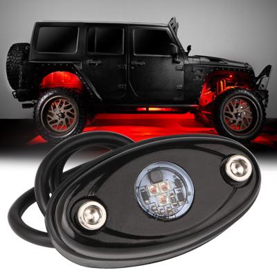 China The boat etc. Off Road Truck ATV UTV RZR Motorcycle Lights Aurora Led Rock Lights Pods High Quality Red Underglow Lights Led Underbody Rock Light IP68 Waterproof for sale