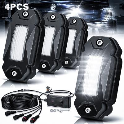 China The White Aurora LED Rock Lights of Boat etc. Off Road Truck ATV UTV RZR Motorcycle 6500K Waterproof White 4 LED Rock Light Kit for Truck etc. car for sale