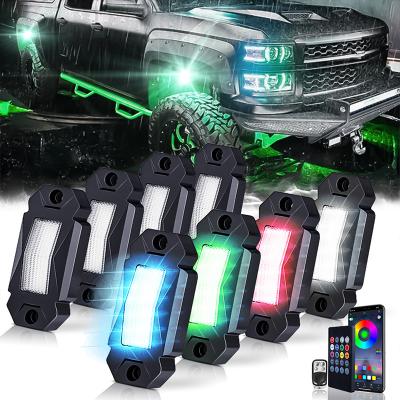 China The boat etc. Off Road Truck ATV UTV RZR Motorcycle Underglow Lights Waterproof IP 68 RGBW LED Underbody Rock Light Kit For Car Truck Etc for sale