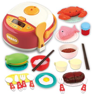 China Toy Girl Steam Simulation Multi Function Toy Kitchen Play Set Family Room Preschool Electric Baby Rice Cooker Cooking Kitchen Toy for sale