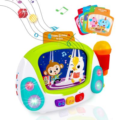 China Movie & Educational Baby Toy Electric Singing Jukebox TV Electronic Study Musical Karaoke Gilobaby Toys Microphone for sale