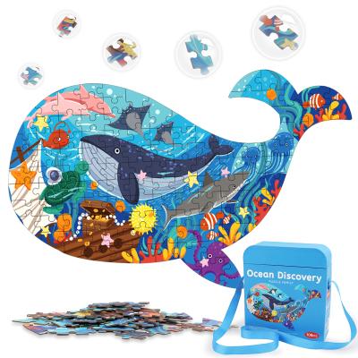 China Attention and Creativity Ability 108pcs DIY Ocean Whale Developing Children Puzzles Kids Education Puzzle for sale