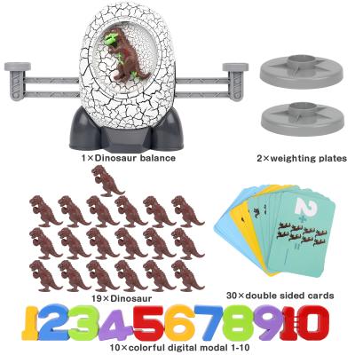 China .inactive Mini Dinosaur Balance Scale Kids Montessori Educational Math Toy Digital Number Board Game Educational Study Toys for sale