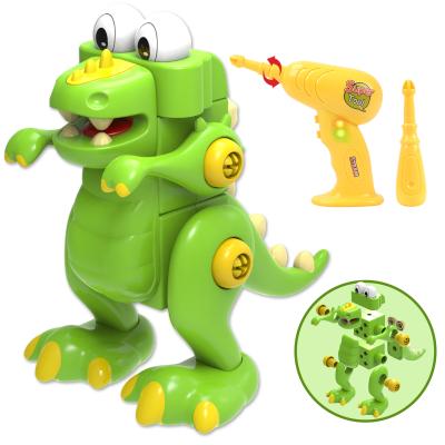 China Hand-eye Coordination Educational Plastic Kids Funny Game Set Diy Dinosaur Assembly Animal Toys for sale