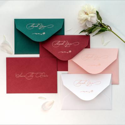 China Business Envelope Custom Printed High Grade Hot Stamping European Wedding Envelope for sale