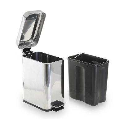 China Sustainable Pedal Bin Manufacturer Stainless Steel Waste Bin Trash Can 3L 5L 12L for sale