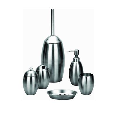 China Sustainable Oval Shape Bathroom Accessories Set Modern Stainless Steel Bathroom Accessories Set 6 Pieces en venta